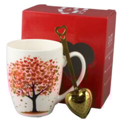 Cana portelan cu infuzor metalic inima