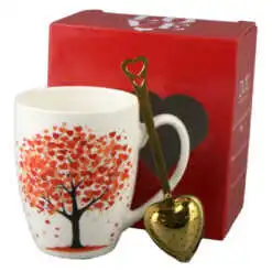 Cana portelan cu infuzor metalic inima