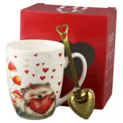 Cana portelan cu infuzor metalic inima