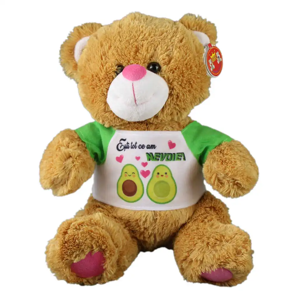 Ursulet din plus cu tricou "Esti tot ce am nevoie!" 37 cm
