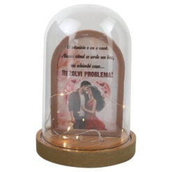 Cupola din plastic cu LED "O casnicie e ca o casa..." 12x18 cm