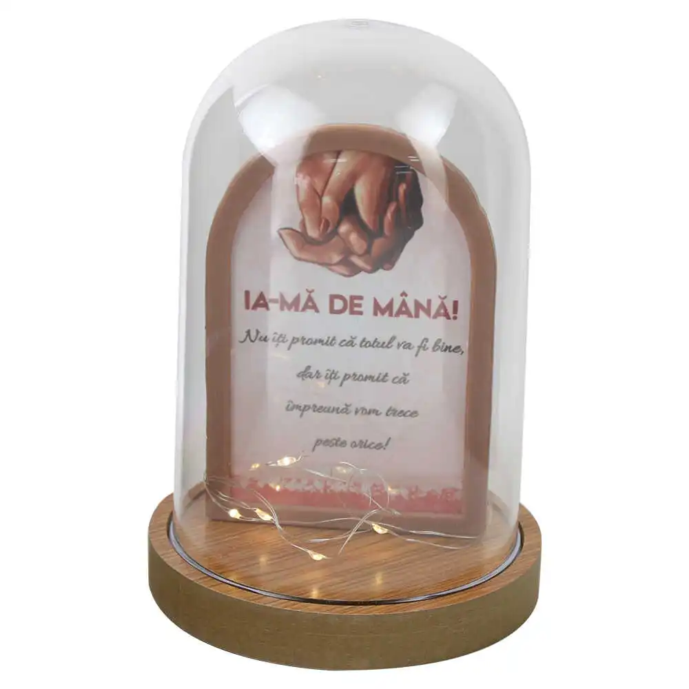 Cupola din plastic cu LED "Ia-ma de mana..." 12x18 cm