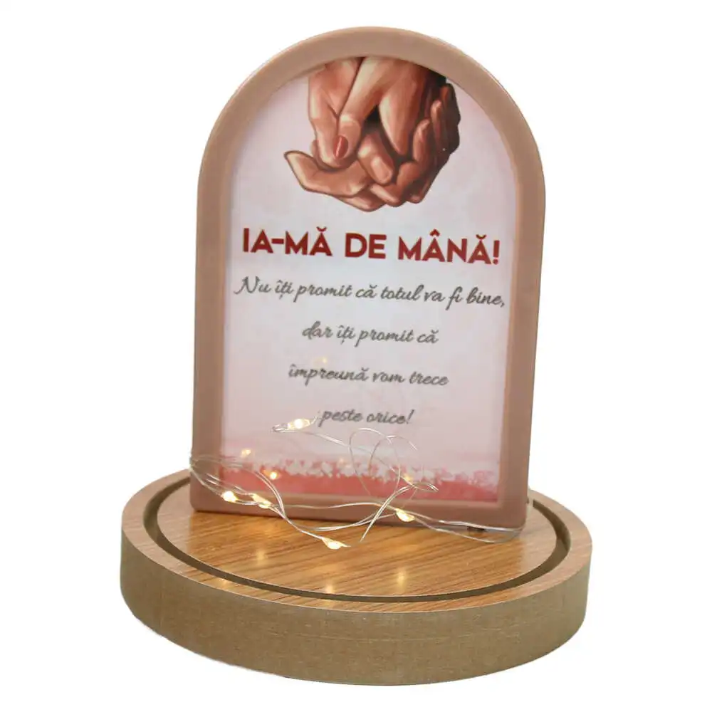 Cupola din plastic cu LED "Ia-ma de mana..." 12x18 cm
