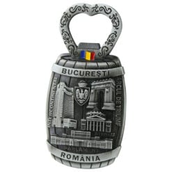 Magnet de frigider metalic cu deschizator de sticle 5 x 9.5 cm