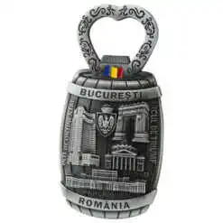 Magnet de frigider metalic cu deschizator de sticle 5 x 9.5 cm