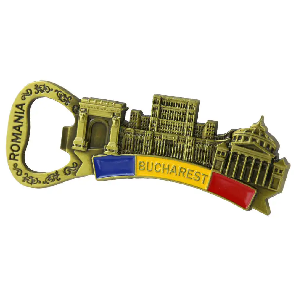 Magnet de frigider metalic cu deschizator de sticle 9.5 x 3.5 cm