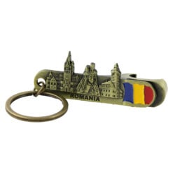 Breloc metalic cu deschizator sticle 7x2 cm