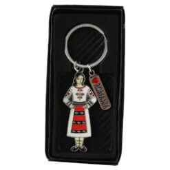 Breloc metalic "I love Romania"