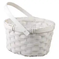 Cos rotund din rachita cu maner pentru flori 19x16 cm
