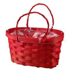 Cos din rachita cu manere pentru flori