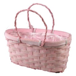 Cos din rachita cu manere pentru flori