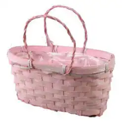 Cos din rachita cu manere pentru flori