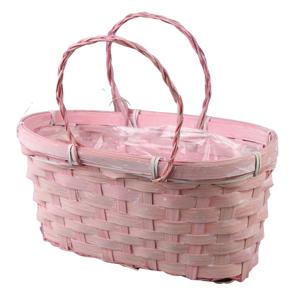 Cos din rachita cu manere pentru flori Cos din rachita cu manere pentru flori