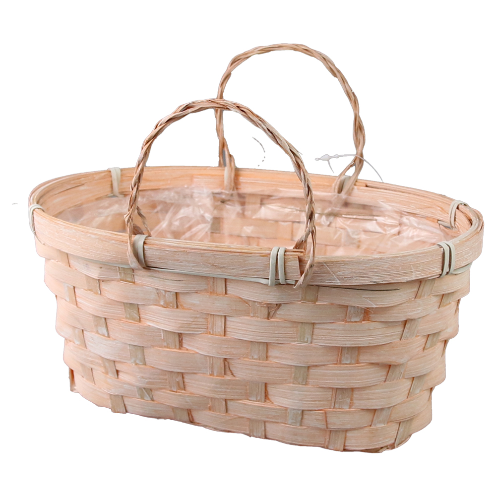 Cos din rachita cu manere pentru flori Cos din rachita cu manere pentru flori