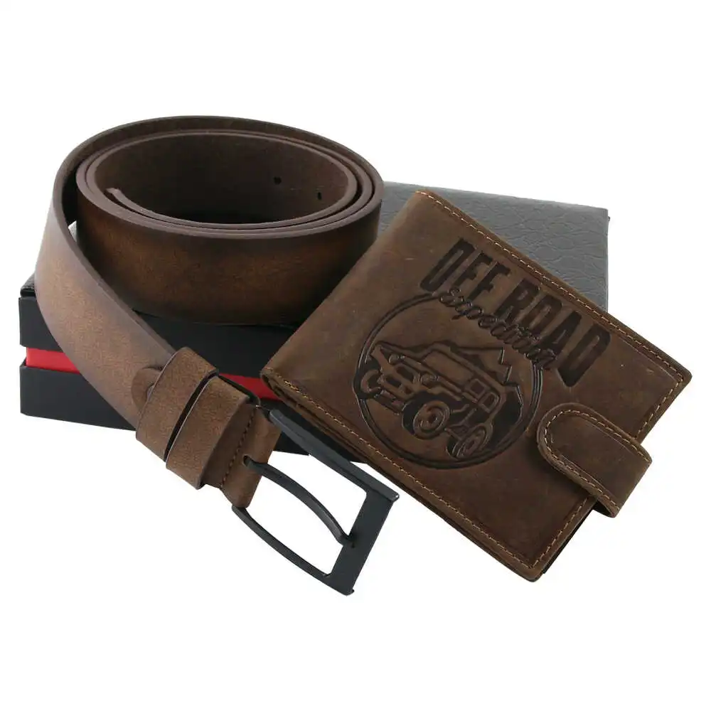 Set cadou din piele Portofel cu curea Set cadou din piele Portofel cu curea