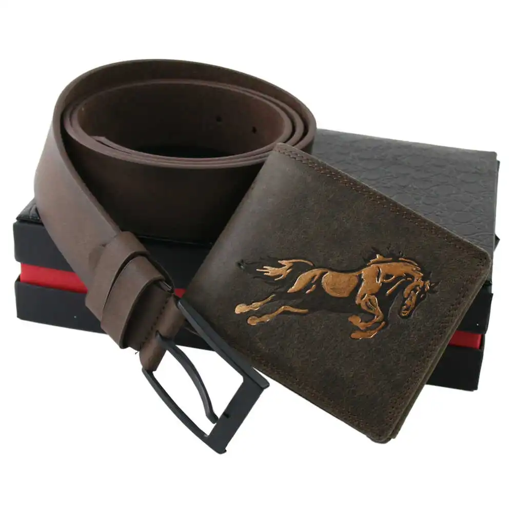 Set cadou din piele Portofel cu curea