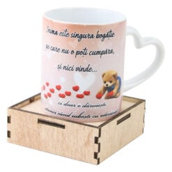 Cana cu suport din lemn 330 ml