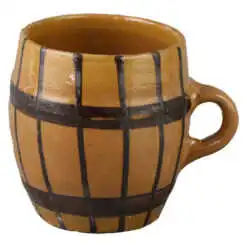 Cana ceramica cu dungi 7.5x8 cm