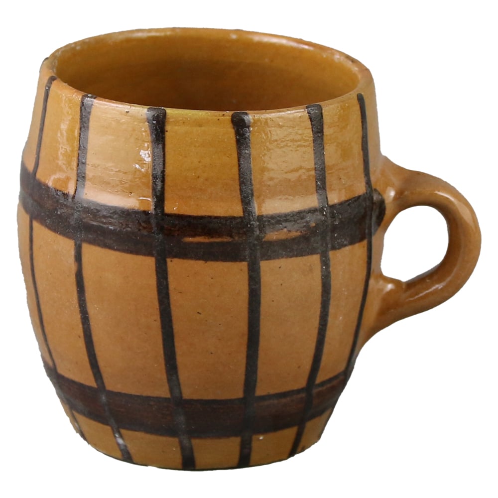 Cana ceramica cu dungi 7.5x8 cm Cana ceramica cu dungi 7.5x8 cm