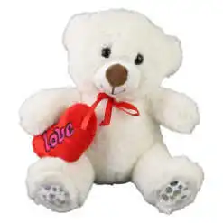 Ursulet din plus cu inimioara 19 cm