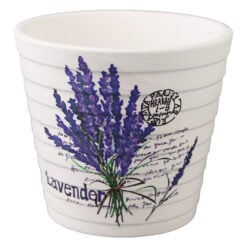 Ghiveci din ceramica decorat cu flori 9x8.5 cm