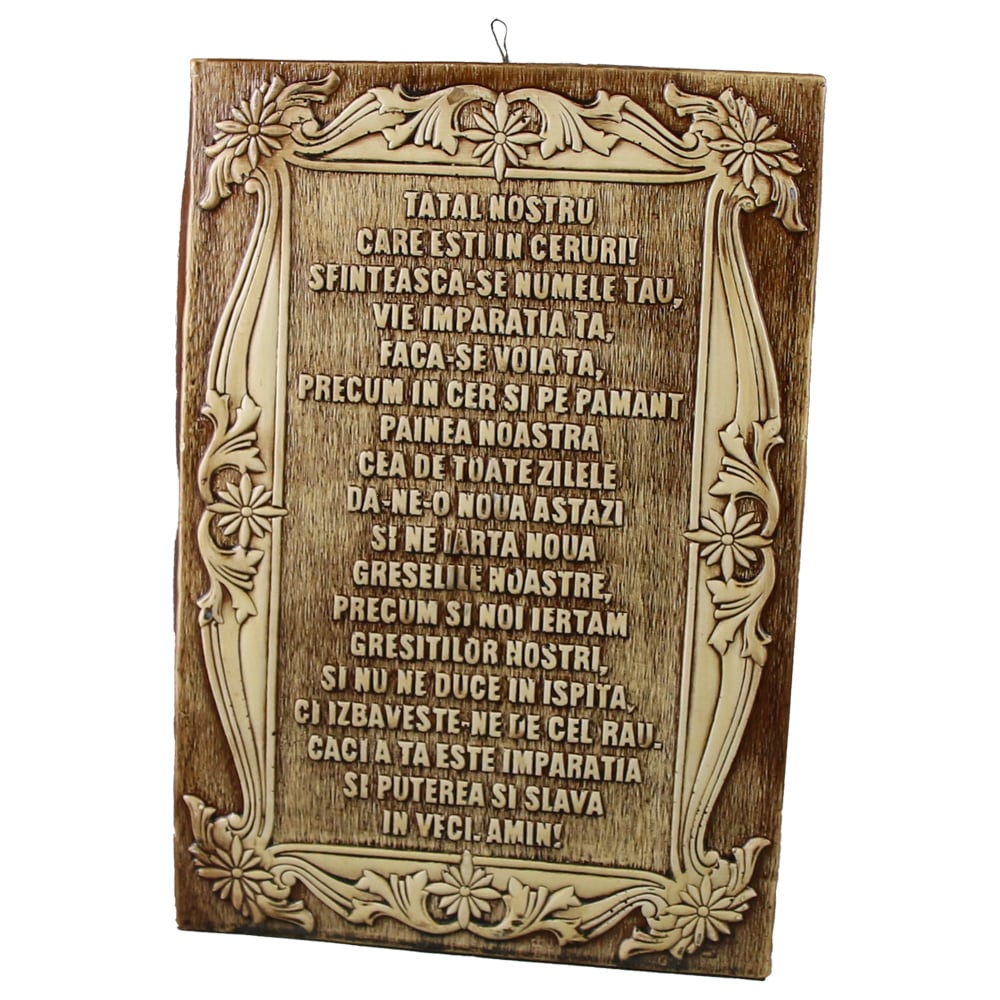 Plachet ipsos "Tatal nostru" 12x31 cm Plachet ipsos "Tatal nostru" 12x31 cm