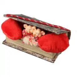 Carnetel decorativ cu inimioare si purcelusi