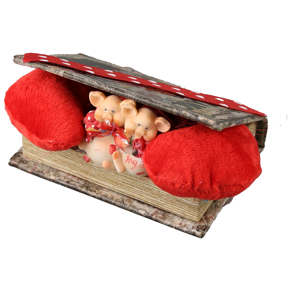 Carnetel decorativ cu inimioare si purcelusi Carnetel decorativ cu inimioare si purcelusi