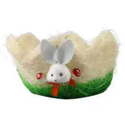 Cos din sisal decorat cu iepuras 20x10 cm
