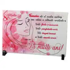 Placa decorativa "8 Martie! La multi ani!..." 30x20 cm