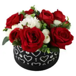Aranjament floral in cutie rotunda 25 cm