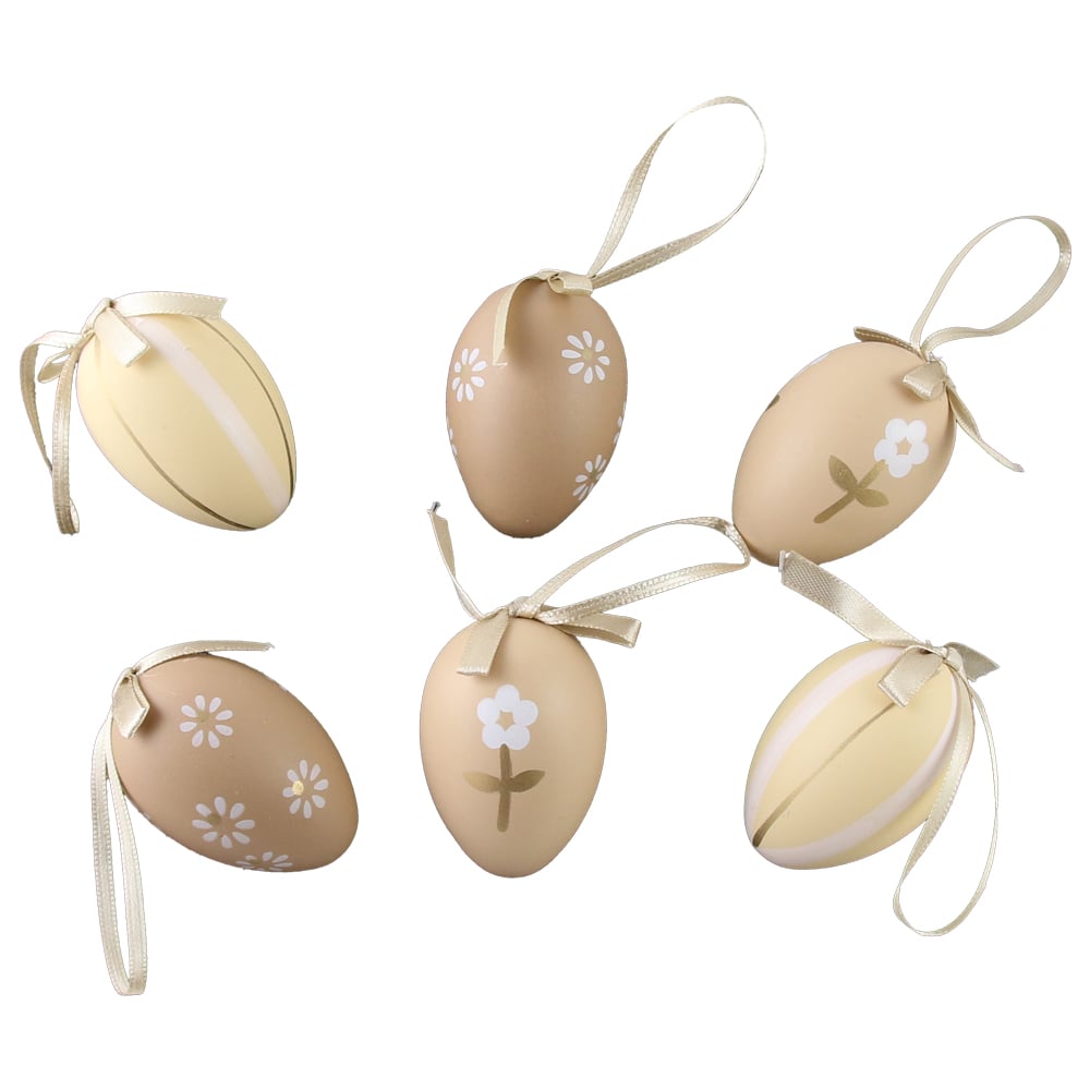 Set 6 oua din plastic 4x6 cm Set 6 oua din plastic 4x6 cm