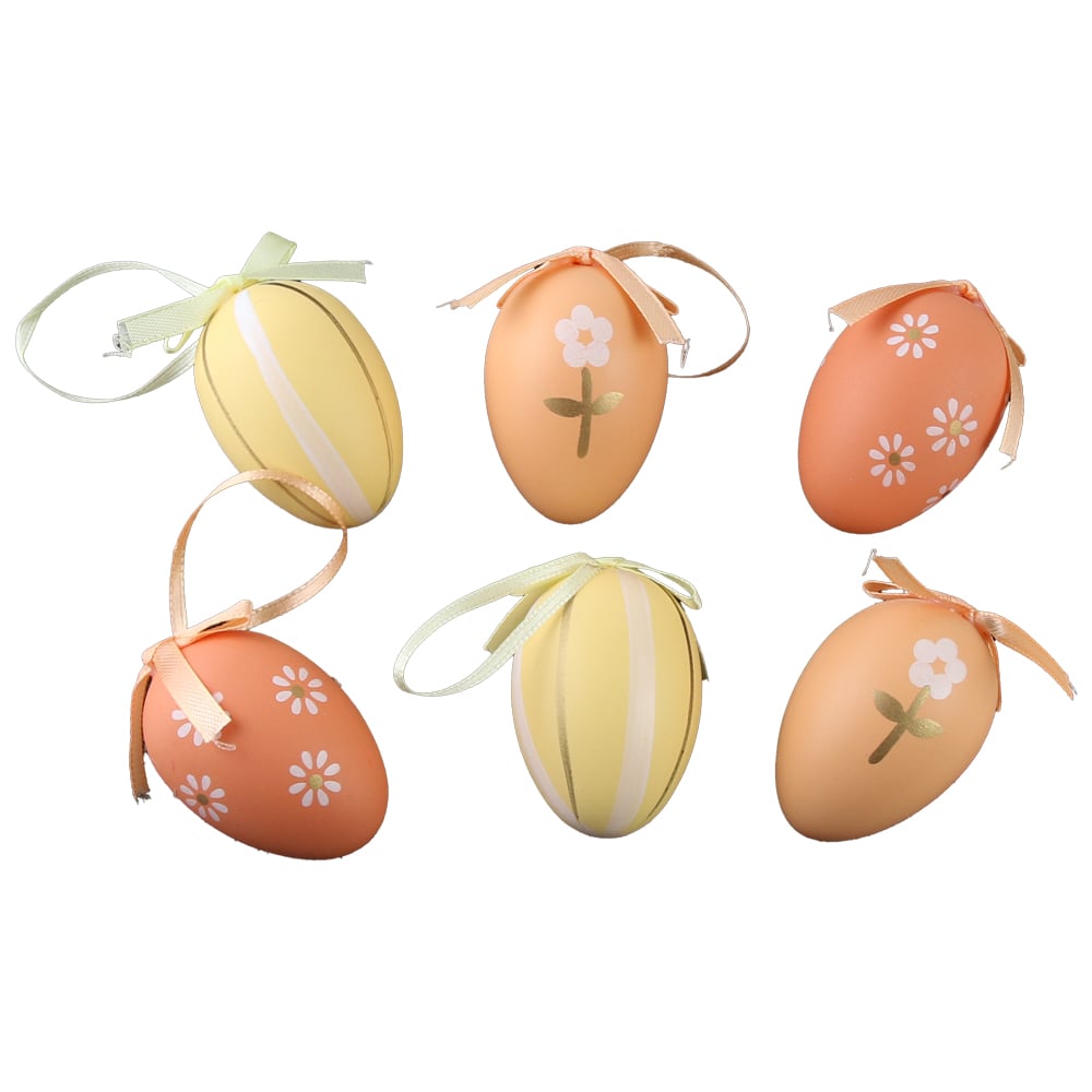 Set 6 oua din plastic 4x6 cm Set 6 oua din plastic 4x6 cm