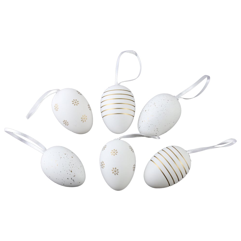 Set 6 oua din plastic 4x6 cm Set 6 oua din plastic 4x6 cm