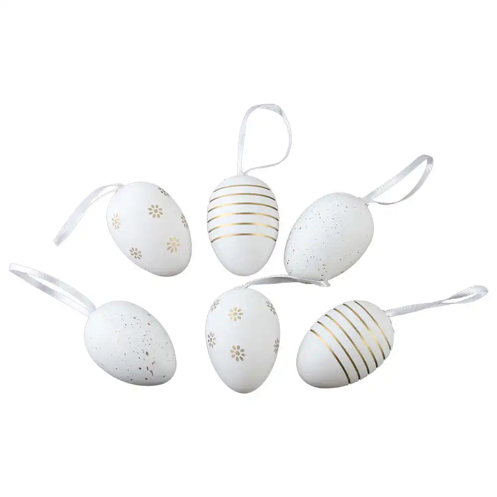 Set 6 oua din plastic 4x6 cm Set 6 oua din plastic 4x6 cm