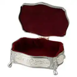 Caseta eleganta metalica pentru bijuterii 8.5x6.5 cm