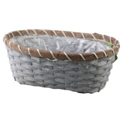 Cos oval din bambus pentru flori 30x19 cm