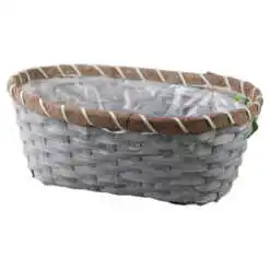 Cos oval din bambus pentru flori 30x19 cm