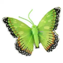 Set 12 fluturi decorativi cu clema 8 cm