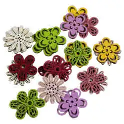 Set 24 decoruri din lemn 3.5 cm