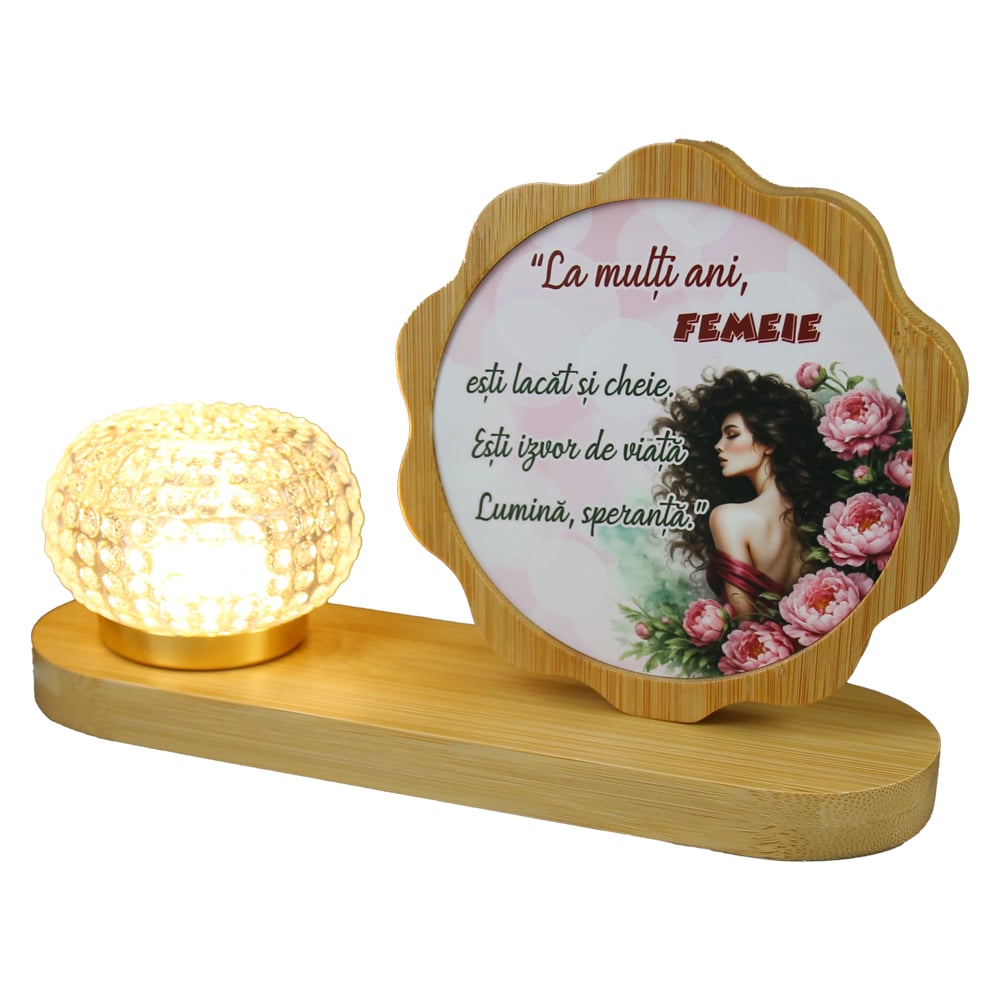 Ornament decorativ cu lampa "La multi ani Ornament decorativ cu lampa "La multi ani