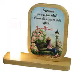 Ornament decorativ cu lampa "Frumusetea nu e ce vede ochiul..." 15.5x14 cm