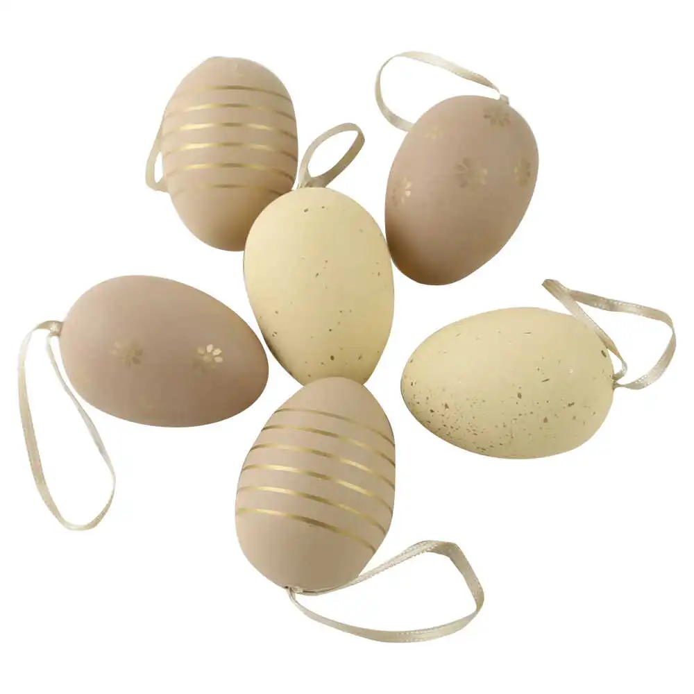 Set 6 oua din plastic 4x6 cm Set 6 oua din plastic 4x6 cm