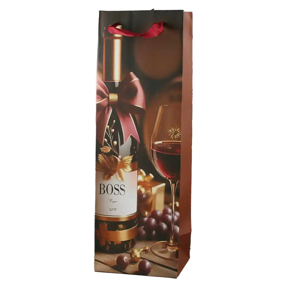 Punga cadou bauturi din hartie 12x36 cm Punga cadou bauturi din hartie 12x36 cm