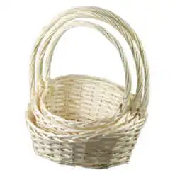 Set 3 cosuri din rachita cu maner 35/30/25 cm