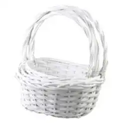 Set 3 cosuri din rachita cu maner 35/30/25 cm