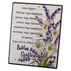 Placheta decorativa MDF "Boldog Szuletesnapot..." 20 x 25 cm