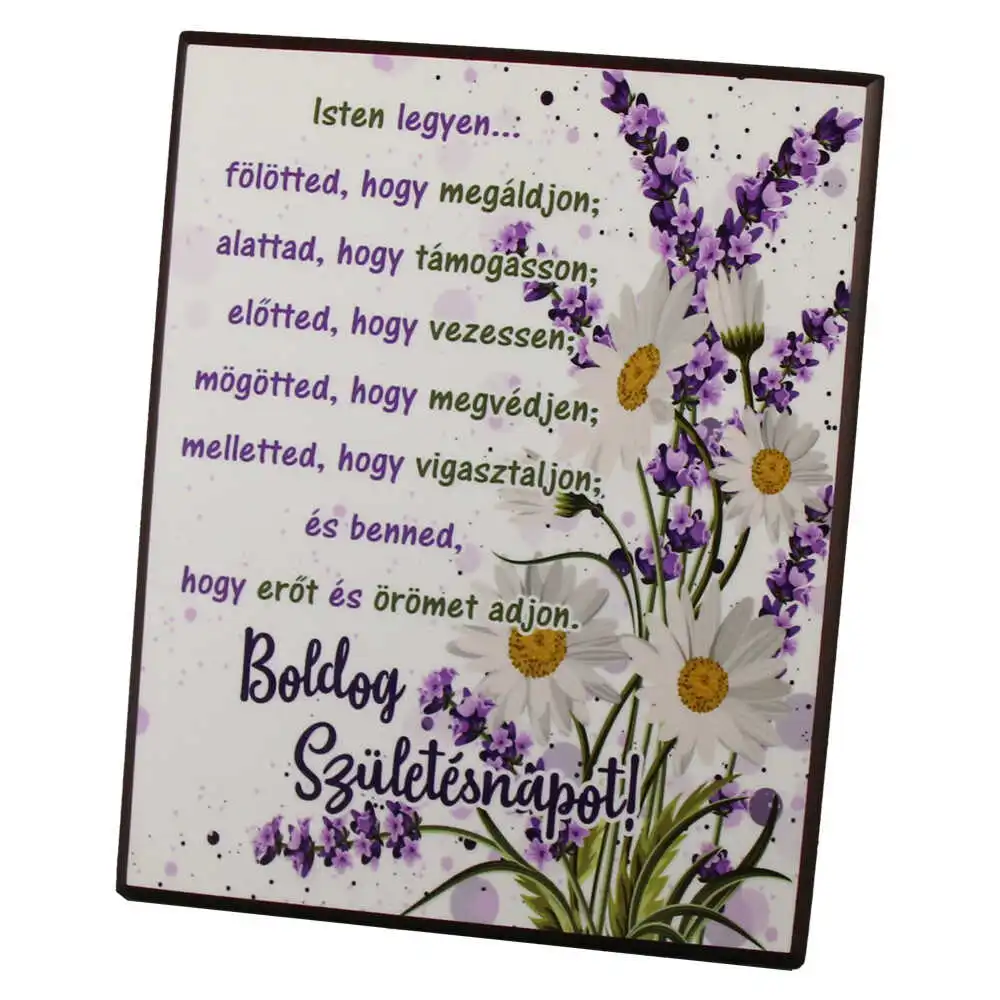 Placheta decorativa MDF "Boldog Szuletesnapot..." 20 x 25 cm Placheta decorativa MDF "Boldog Szuletesnapot..." 20 x 25 cm