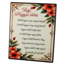 Placheta decorativa MDF "Regi Magyar Aldas..." 20 x 25 cm
