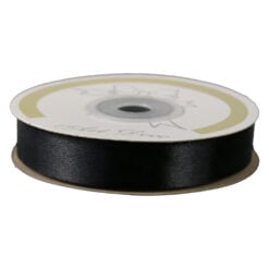 Rola panglica satin Negru 15 mm x 25 m Art Deco